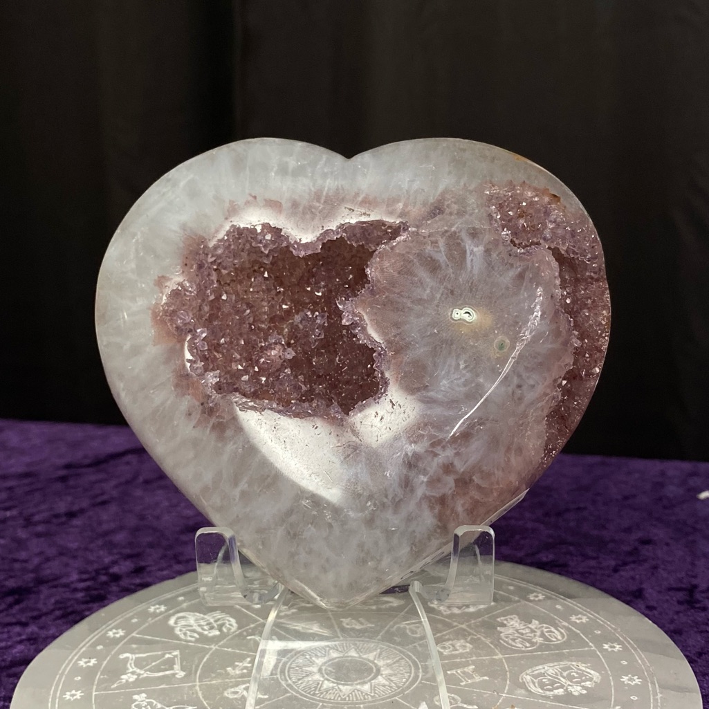 Pink Sugar Stalactite Amethyst Heart